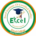 excell college logo. dg commuications